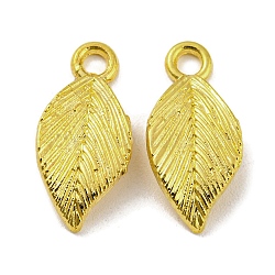 Alloy Pendants, Cadmium Free & Lead Free, Leaf, Golden, 18x8.5x1.5mm, Hole: 2mm, about 1666pcs/1000g(FIND-G065-12G)