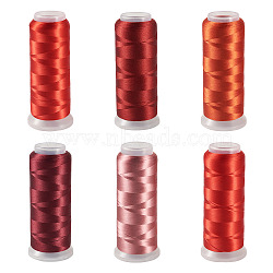 6Rolls 6 Colors Velour Yarn, Red, 0.3mm, 1roll/color(AJEW-TA0002-70A)