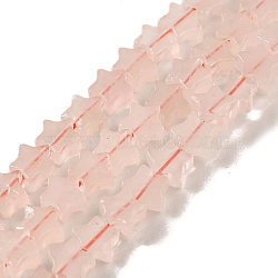 Natural Rose Quartz Beads Strands, Star, 6x5.5x2mm, Hole: 0.8mm, about 75pcs/strand, 14.57 inch(37cm)(G-G085-B19-02)