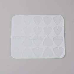 Guitar Pick Storage Box Silicone Molds, Resin Casting Molds, Epoxy Resin Craft Making, White, 150x132x3mm, Hole: 3mm and 4mm(DIY-TAC0013-04)