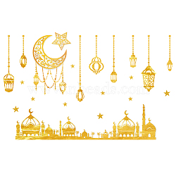 Eid Theme PVC Wall Stickers, Wall Decoration, Star Pattern, 290x980mm, 2pcs/set(DIY-WH0228-724)