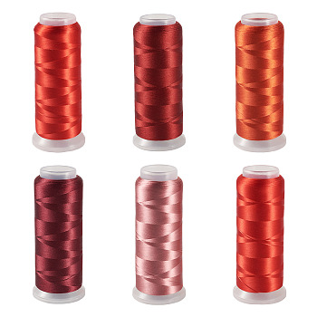 6Rolls 6 Colors Velour Yarn, Red, 0.3mm, 1roll/color