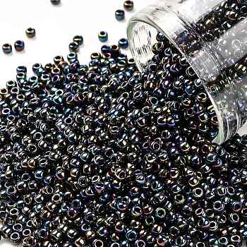 TOHO Round Seed Beads, Japanese Seed Beads, (86) Metallic AB Iris, 11/0, 2.2mm, Hole: 0.8mm, about 5555pcs/50g