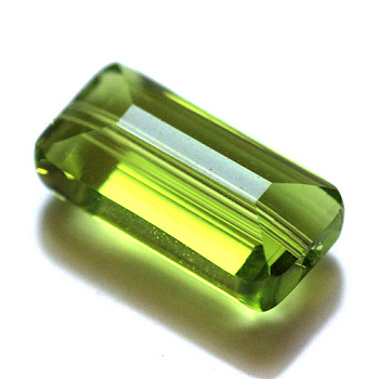 Imitation Austrian Crystal Beads, Grade AAA, Faceted, Rectangle, Yellow Green, 6x12x5mm, Hole: 0.7~0.9mm