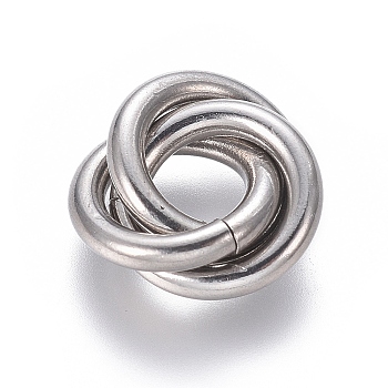 Tarnish Resistant 304 Stainless Steel Linking Rings, Interlocking Ring, for Necklace Making, Stainless Steel Color, 13.5x12x4.5mm, Ring: 10x2mm, Inner Diameter: 6mm