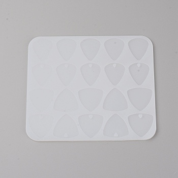 Guitar Pick Storage Box Silicone Molds, Resin Casting Molds, Epoxy Resin Craft Making, White, 150x132x3mm, Hole: 3mm and 4mm