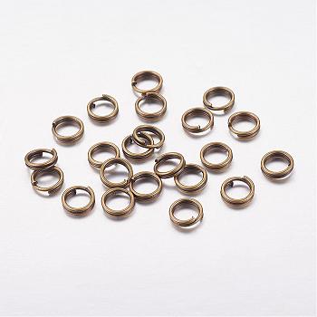 Iron Split Rings, Double Loops Jump Rings, Cadmium Free & Nickel Free & Lead Free, Antique Bronze, 5x1.4mm, about 4.3mm inner diameter, about 13000pcs/1000g