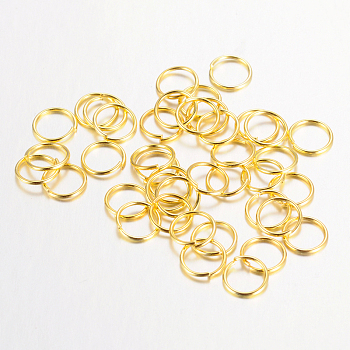 Iron Open Jump Rings, Round, Cadmium Free & Nickel Free & Lead Free, Golden, 14x1.2mm, 17 Gauge, Inner Diameter: 11.6mm, about 2700pcs/1000g