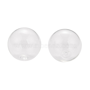 28mm Clear Round Blown Glass Beads