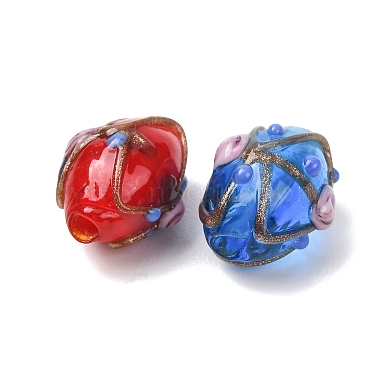 Handmade Gold Snad Lampwork Beads(LAMP-K048-01)-2