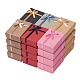 Boîtes de bijoux en carton rectangle rempli de coton kraft avec bowknot(CBOX-D028-04)-1
