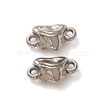 304 Stainless Steel Connector Charms, Cup Links, Stainless Steel Color, 9x5x3.5mm, Hole: 1mm(STAS-N124-49P)