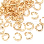 Brass Open Jump Rings, Round, Cadmium Free & Lead Free, Real 24K Gold Plated, 3.5x0.6mm, Inner Diameter: 2.2mm, 22 Gauge(KK-G604-08G-08)
