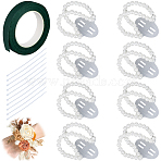 Wrist Corsage Bracelet for Women, include Plastic Imitation Pearl Stretch Bracelets, Nylon Cable Ties, Paper Tape, White, 145x3mm(DIY-CP0012-35)