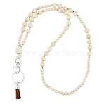 1Pc Wood Phone Hand Strap Chains, with Alloy Finding, for Mobile Phone Accessories, 553mm(AJEW-CP0008-92)
