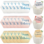 21Pcs 3 Colors Mirror Effect Acrylic Birthday Cupcake Insert Card Decoration, Flat Round Cake Toppers, Hexagon, 43.5x48.5x1.5mm, 7pcs/color(AJEW-SP0001-67B)