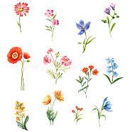 PVC Wall Stickers, for Wall Decoration, Flower Pattern, 290x900mm(DIY-WH0228-343)