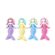 Resin Cabochons, Mermaid, Mixed Color, 37.5x16.5x5mm(X-CRES-N007-07)