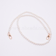 White Acrylic Round Beads Bag Handles, with Zinc Alloy Swivel Clasps and Steel Wire, for Bag Replacement Accessories, Light Gold, 100cm(FIND-TAC0006-22D-01)
