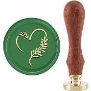 Brass Wax Seal Stamp with Handle, for DIY Scrapbooking, Heart Pattern, 3.5x1.18 inch(8.9x3cm)(AJEW-WH0184-0667)