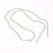 Glass Quartz Faceted Beads Strands, Rectangle, Light Green, 6.5x3mm, Hole: 1mm, about 80pcs/strand, 216.54''(550cm)(GLAA-WH0025-63A)