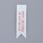 Christmas Kraft Paper Tags, Gift Tags Hang Labels, for Arts Crafts Wedding Christmas Festival, White, 6.9x2x0.04cm, Hole: 3mm(CDIS-E010-01A)