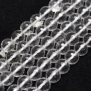 Natural Crystal Beads Strands, Faceted, Round, 8mm, Hole: 1mm, about 47pcs/strand, 14.9 inch~15.1 inch(G-G736-05-8mm)