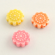 Craft Style Acrylic Beads, Flower, Mixed Color, 11x4mm, Hole: 2mm, about 1300pcs/500g(MACR-Q153-M059)