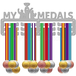 Iron Medal Holder, Medal Display Hanger Rack, Medal Holder Frame, with Screws, Trophy, 125x290mm, Hole: 5mm(ODIS-WH0110-006)