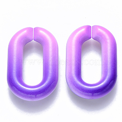 Two Tone Opaque Acrylic Linking Rings, Quick Link Connectors, for Cable Chains Making, Oval, Mauve, 31x19.5x5.5mm, Inner Diameter: 19.5x7.5mm(OACR-S036-006A-M08)