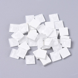 Faceted Glass Cabochons, Mosaic Tiles, for Home Decoration or DIY Crafts, Square, White, 9.5x9.5x3.8mm, about 90pcs/bag(DIY-WH0121-46A)
