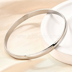 304 Stainless Steel Plain Bangles for Women, Stainless Steel Color, 1/4 inch(0.6cm), Inner Diameter: 2-1/2 inch(6.5cm)(BJEW-V004-02B-P)