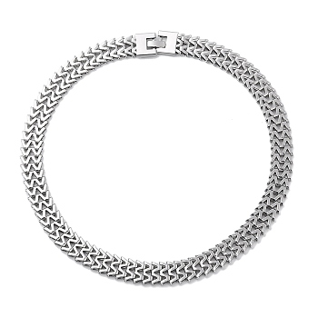 Non-Tarnish 304 Stainless Steel Mesh Chain Necklaces , Stainless Steel Color, 17.72 inch(45cm)