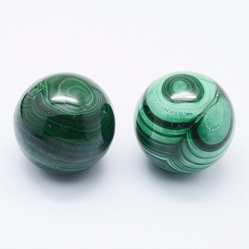 Natural Malachite Beads, Gemstone Sphere, Undrilled/No Hole, Round, 29~30mm