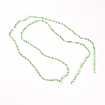 Glass Quartz Faceted Beads Strands, Rectangle, Light Green, 6.5x3mm, Hole: 1mm, about 80pcs/strand, 216.54''(550cm)