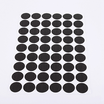 PVC Stickers, Screw Hole Covered Stickers, Round, Black, 213x143x0.4mm, Stickers: 21mm, 54pcs/sheet