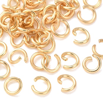 Brass Open Jump Rings, Round, Cadmium Free & Lead Free, Real 24K Gold Plated, 3.5x0.6mm, Inner Diameter: 2.2mm, 22 Gauge