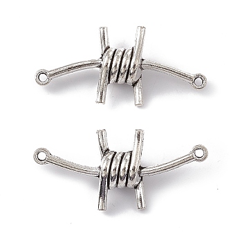 Tibetan Style Alloy Connector Charms, Knot Links, Antique Silver, 18x40x8mm, Hole: 1.6mm