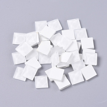 Faceted Glass Cabochons, Mosaic Tiles, for Home Decoration or DIY Crafts, Square, White, 9.5x9.5x3.8mm, about 90pcs/bag