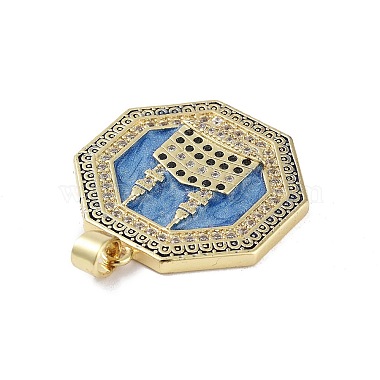 Placage de crémaillère en laiton micro pavé pendentifs en zircone cubique claire(KK-H474-22G)-3