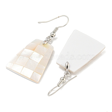 Rack Plating Brass Natural White Shell Dangle Earrings(EJEW-N055-52F)-2