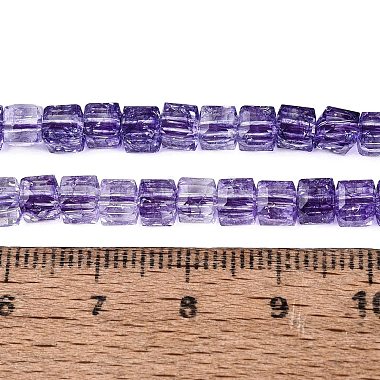 クラックル透明ガラスビーズストランド(GLAA-N062-4mm-10)-2