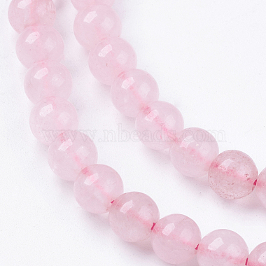 Natural rosa de hilos de abalorios de cuarzo(G-R193-13-6mm)-3