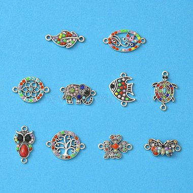 10Pcs 10 Styles Alloy Connector Charms(FIND-YW0004-21)-2