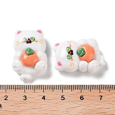 Cartoon weiße Katze Harz Decoden Cabochons(CRES-R203-01B)-3