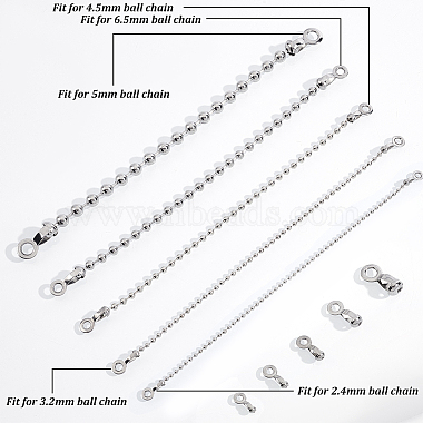 150Pcs 5 Style 304 Stainless Steel Ball Chain Connectors(STAS-NB0001-73)-4