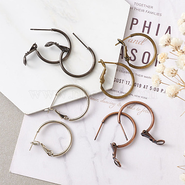 Brass Hoop Earrings(KK-CD0001-10)-3