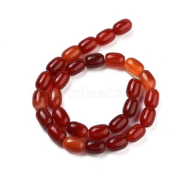 Le baril de pierres précieuses en forme de teint naturelles agate rouge perles de pierre brins(G-S114-05)-5