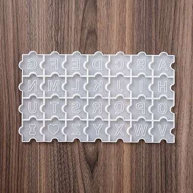 Lettre majuscule motif pièce de puzzle moules en silicone(DIY-L067-G01)-2
