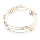 Four-Loops Brass & Natural Freshwater Pearl Beaded Wrap Bracelets for Women(BJEW-F470-02S)-1